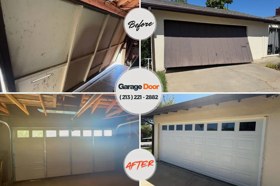 Before and after: garage door repair Jenison, MI